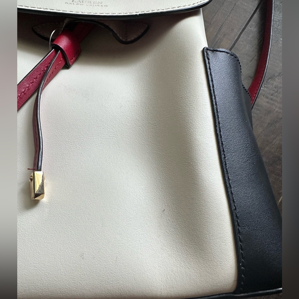 New Lauren Ralph Lauren Dryden Leather Backpack - Picture 4 of 7